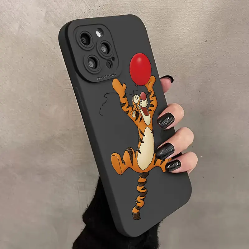 Funda de teléfono de dibujos animados de Tigger de Disney para iPhone 16 15 13 12 11 14 Pro Max Mini X XS XR MAX 7 8 Plus SE2 funda de silicona suave INS TPU - imagen 4