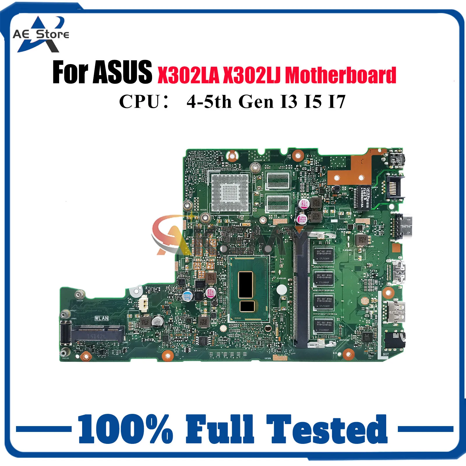 Placa base para ordenador portátil X302LA para ASUS VivoBook X302LA X302LJ X302L placa base para portátil con CPU I3 I5 I7 100% pruebas OK envío rápido