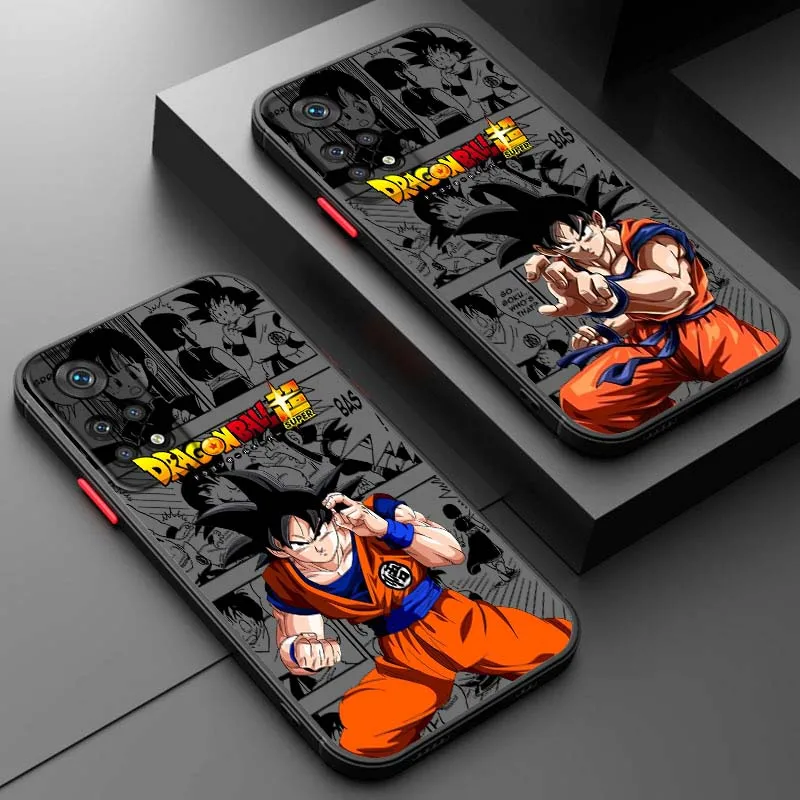 D-Dragon Ball Manga Son Goku funda para Xiaomi Redmi Note 14 13 12 11 10 9 Pro Plus 4G 5G funda de teléfono translúcida esmerilada
