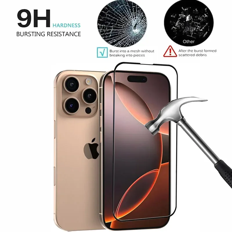 Vidrio templado 6 en 1 para iPhone 16, 15, 14, 11 Pro Max Plus, Protector de pantalla para iPhone 12 13 Mini X XS Max XR 7 8 Plus, cristal de lente - imagen 3