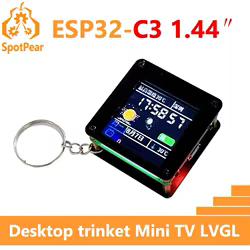 ESP32 C3 pantalla LCD de 1,44 pulgadas ST7735 baratija de escritorio Mini TV colgante portátil LVGL Placa de desarrollo SPI