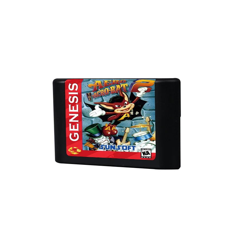 Cartucho de juego Retro Aero el Acro-Bat2 de 16 bits para consolas de videojuegos Sega Genesis Megadrive - imagen 2