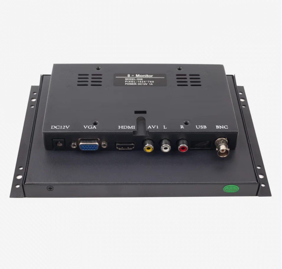 Uso al aire libre luz solar 600 Nits Monitor de marco abierto 8 pulgadas LCD 1024*768 pantalla táctil industria con entrada HD AV BNC VGA USB - imagen 4