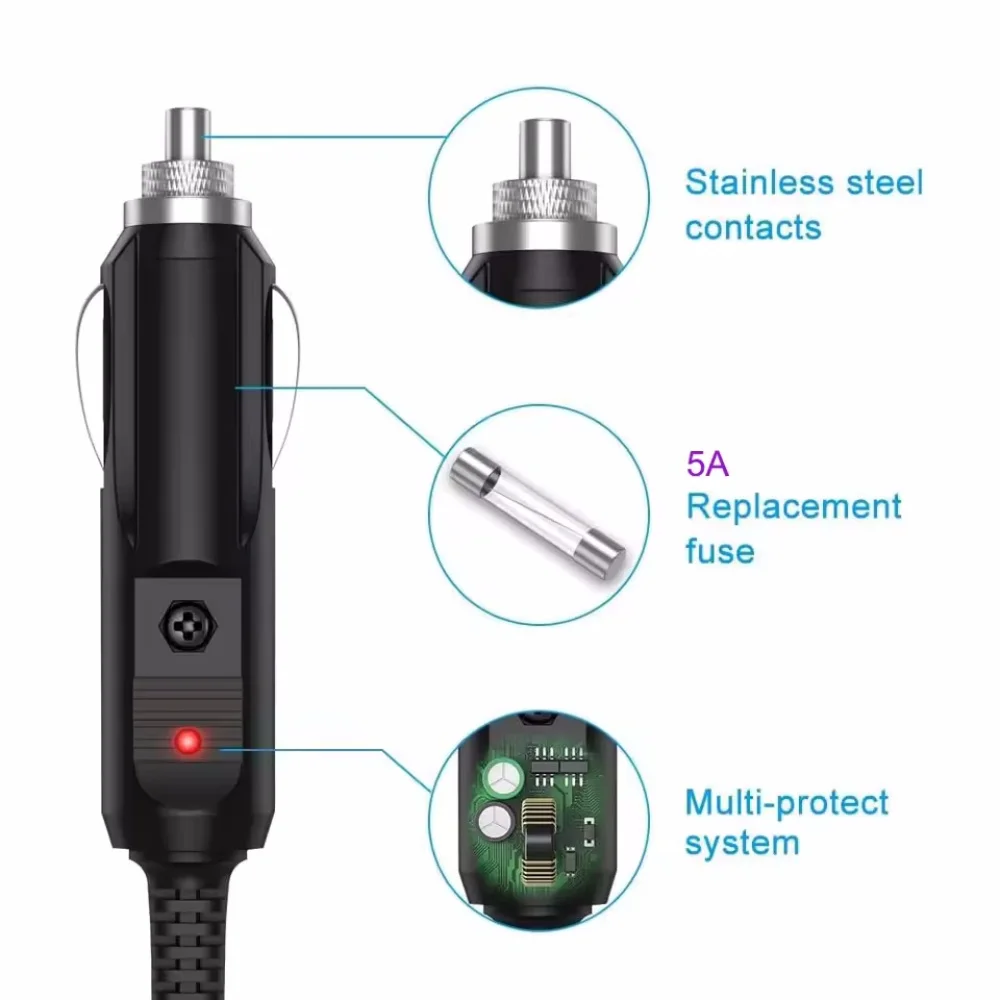 Cable de alimentación para cigarrillos de coche de 12V, enchufe para encendedor, enchufe LED macho, adaptador de conector, accesorios interiores para encendedor de cigarrillos de coche - imagen 3