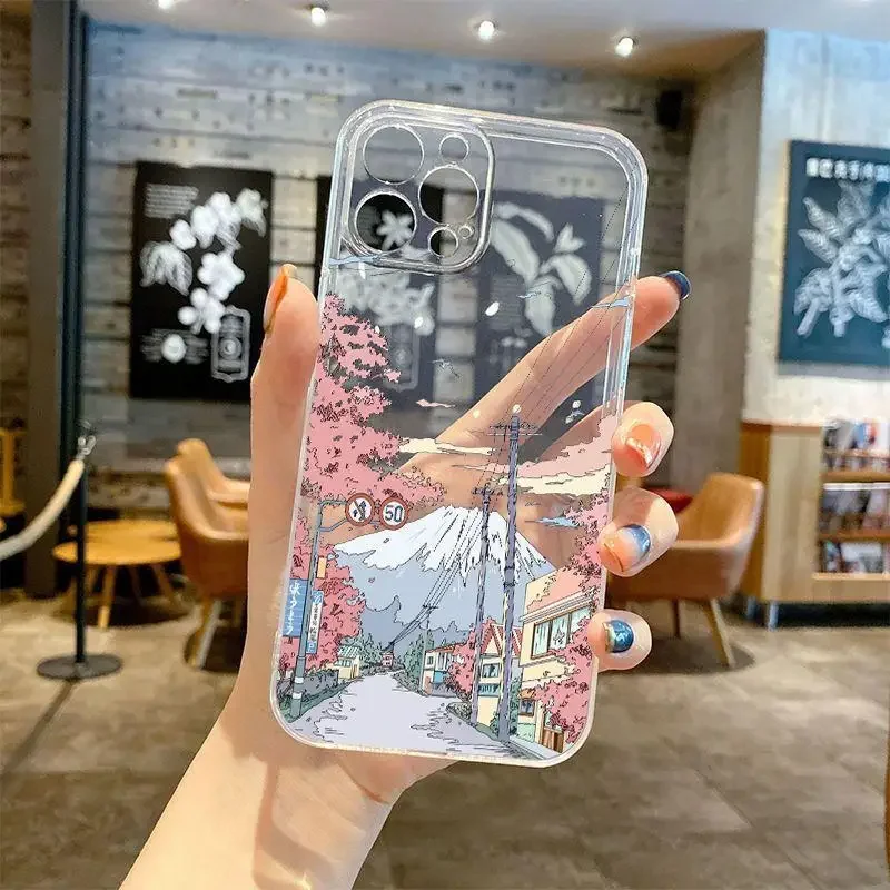 Funda de paisaje de nubes de puesta de sol de calle de Anime para OPPO Reno 10, 11, 5G, 6, 8, 11, 12 Pro, 11F, 12F, 7, 4G, 5, 6 Lite, 8T, A58, A78, A79, A98, 5G - imagen 4