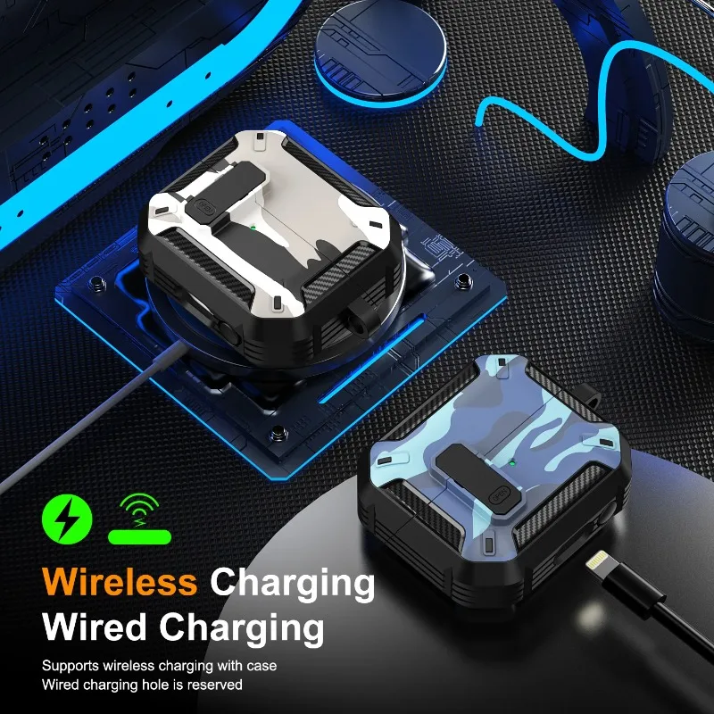 Funda de camuflaje elegante para Samsung Galaxy Buds 3 Pro Buds3 Pro Buzz 3 Pro, funda con cerradura, armadura de carcasa robusta, funda a prueba de golpes - imagen 5