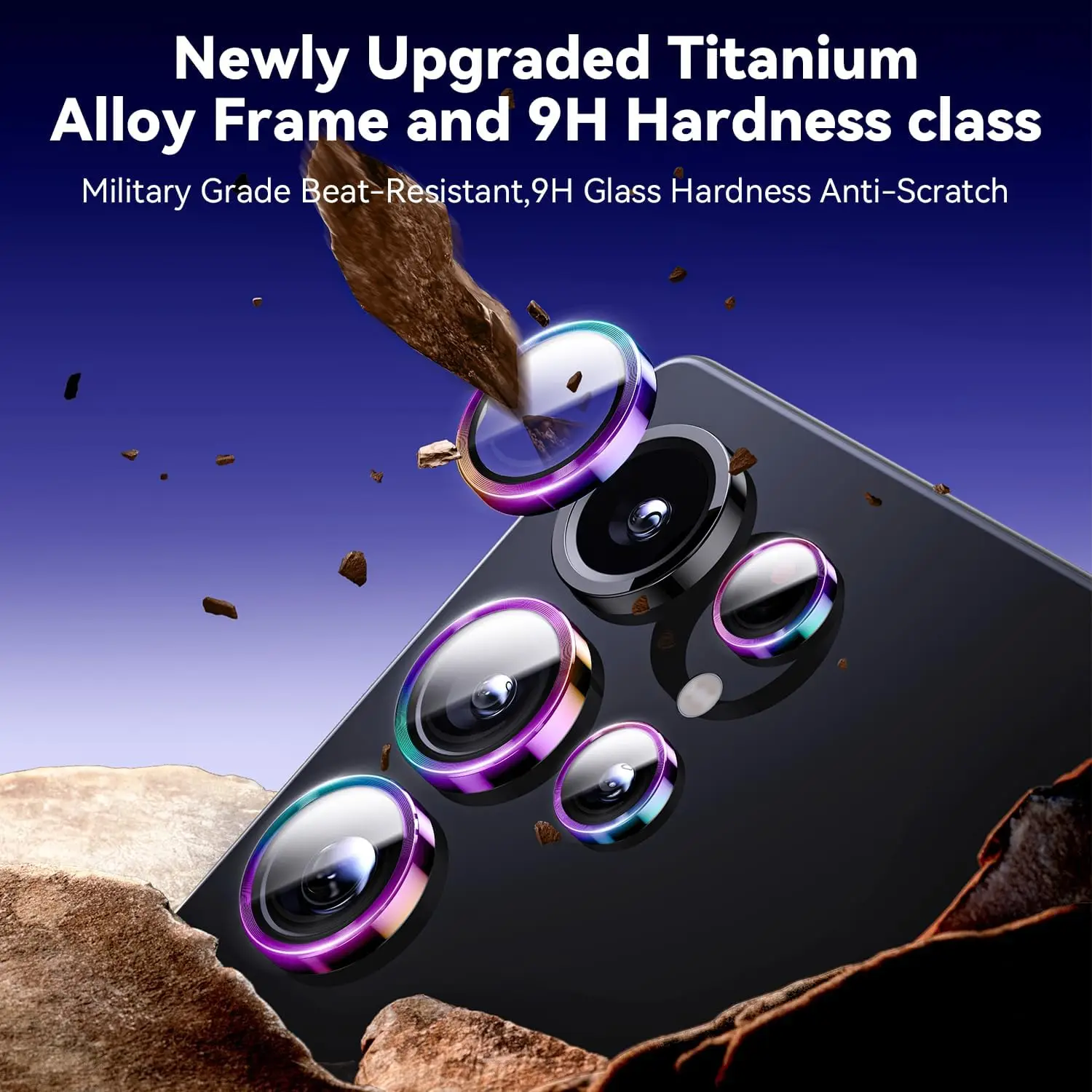 Para Samsung Galaxy S25 Ultra Protector de Lente de Cámara - Protector de Pantalla de Vidrio Templado Ultra-HD 9H Compatible con Funda - imagen 4