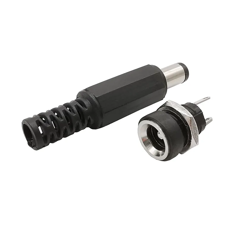 5 pares DC022B conector de alimentación CC 5,5x2,1mm conector hembra + adaptador de enchufe macho DC-022B 5,5*2,1 - imagen 5