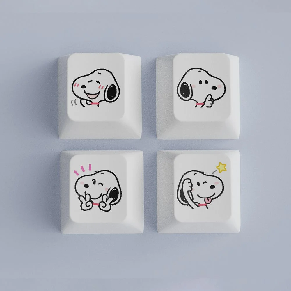 4 unids/set personalizado Cherry Keycap Snoopy lindo teclado mecánico opaco Keycap Key Cover - imagen 3