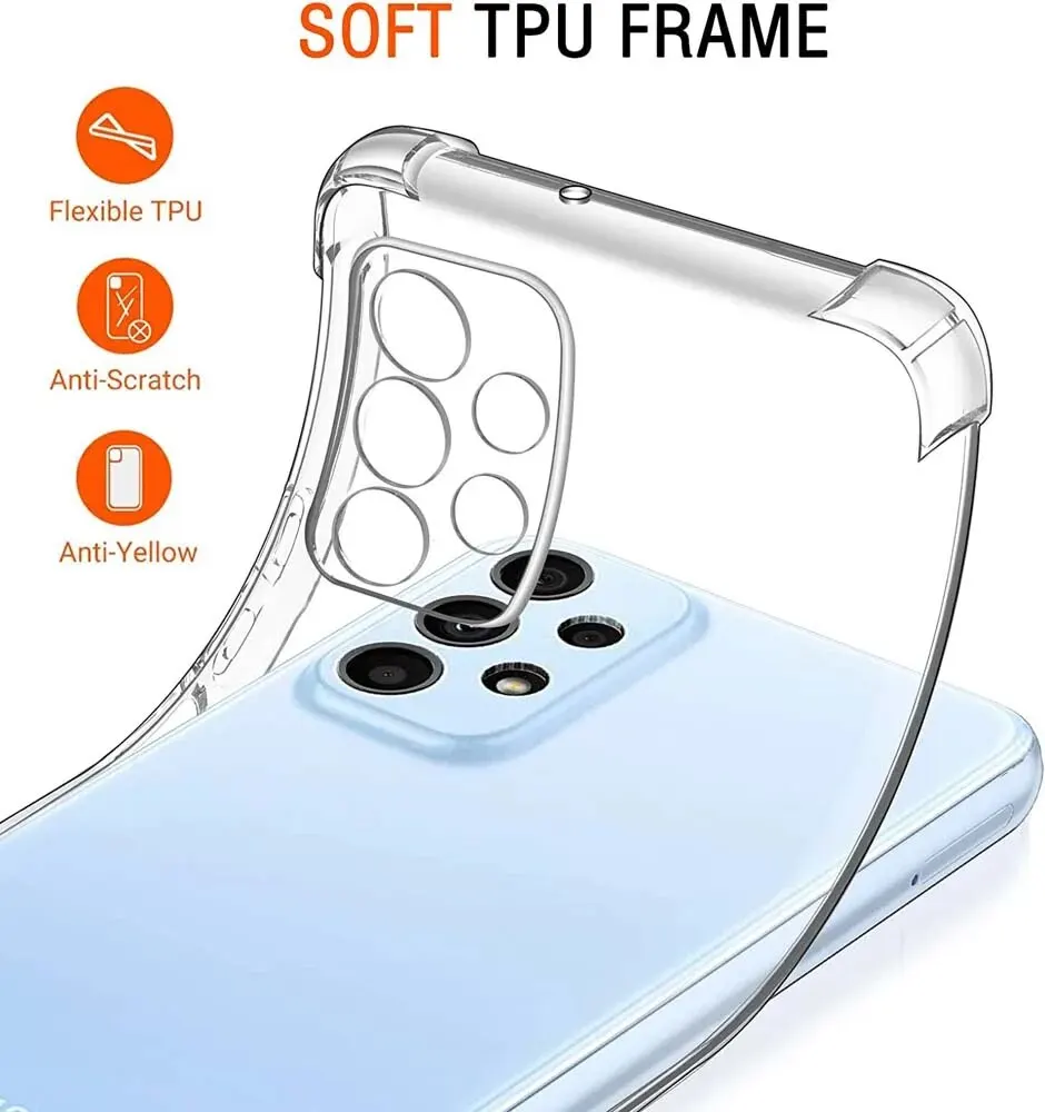 Funda de teléfono transparente a prueba de golpes para Samsung, cubierta trasera de lujo para Samsung A52, A72, A53, A73, A33, A13, A14, A24, A34, A54, A32, S22, S23 FE, S24 Ultra 5G - imagen 5