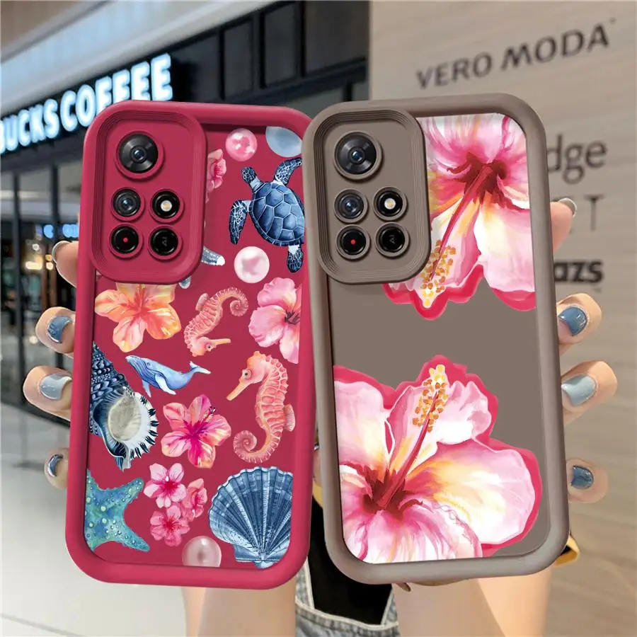 Funda para Xiaomi Redmi Note 11S 9 9s 10 11 12 13 14 Pro Plus 14 12S 13 10S TPU suave dibujos animados impreso patrón de estrella de mar