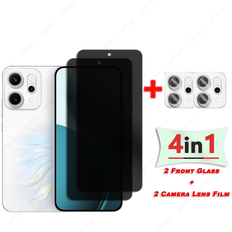 Protector de pantalla de privacidad para Oppo Reno14 Global Glass para Reno14 5G Global Glass Anti-espía Protector de lente de cámara antideslumbrante
