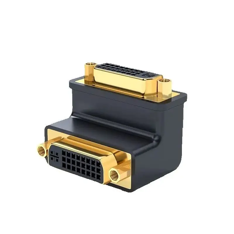 Conector de codo DVI 24 + 5, ángulo recto de 90 270 grados, adaptador de extensión de vídeo DVI a DVI macho a macho hembra a hembra - imagen 2