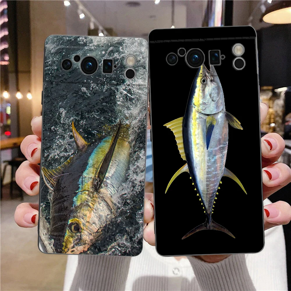 Funda de teléfono Bluefin Tuna para Google Pixel 9 8 7 6 Pro XL 8A 6A 7A 5G suave a prueba de golpes TPU cubierta negra Fundas - imagen 2