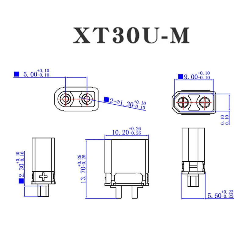 1 Uds XT30U conector tipo bala macho hembra enchufe la actualización XT30 para RC FPV Lipo batería RC Quadcopter XT30U-M XT30U-F - imagen 5