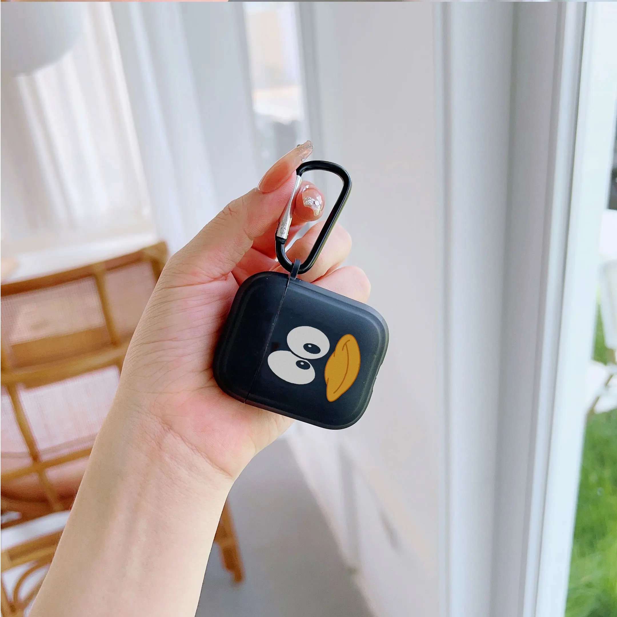 Para Airpod Pro2 2 3 4 Funda para auriculares para Air Pods 4a generación Fundas para auriculares simples y lindas de moda negra - imagen 5