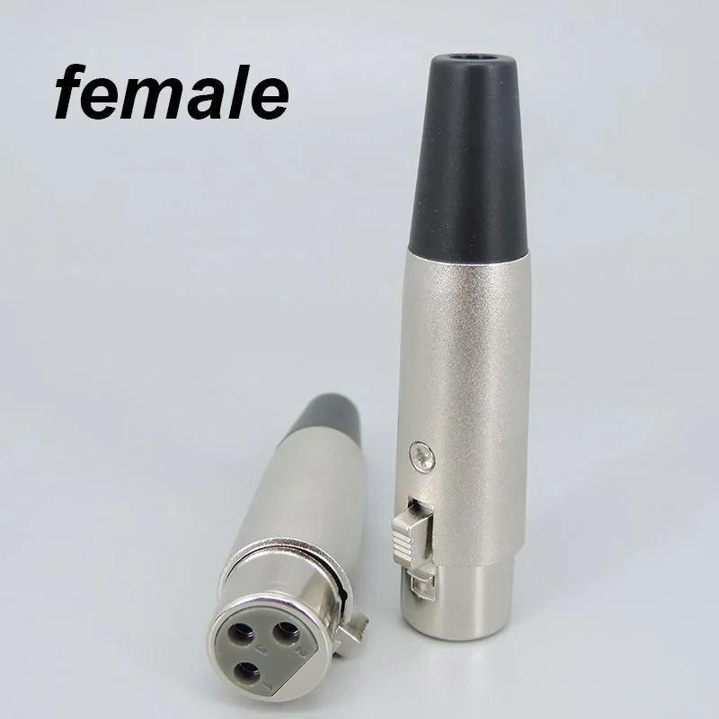Conector adaptador de soldadura Jack macho y hembra de 3 pines XLR de Metal para altavoz de escritorio de música micrófono de Audio terminales de Cable de micrófono - imagen 3