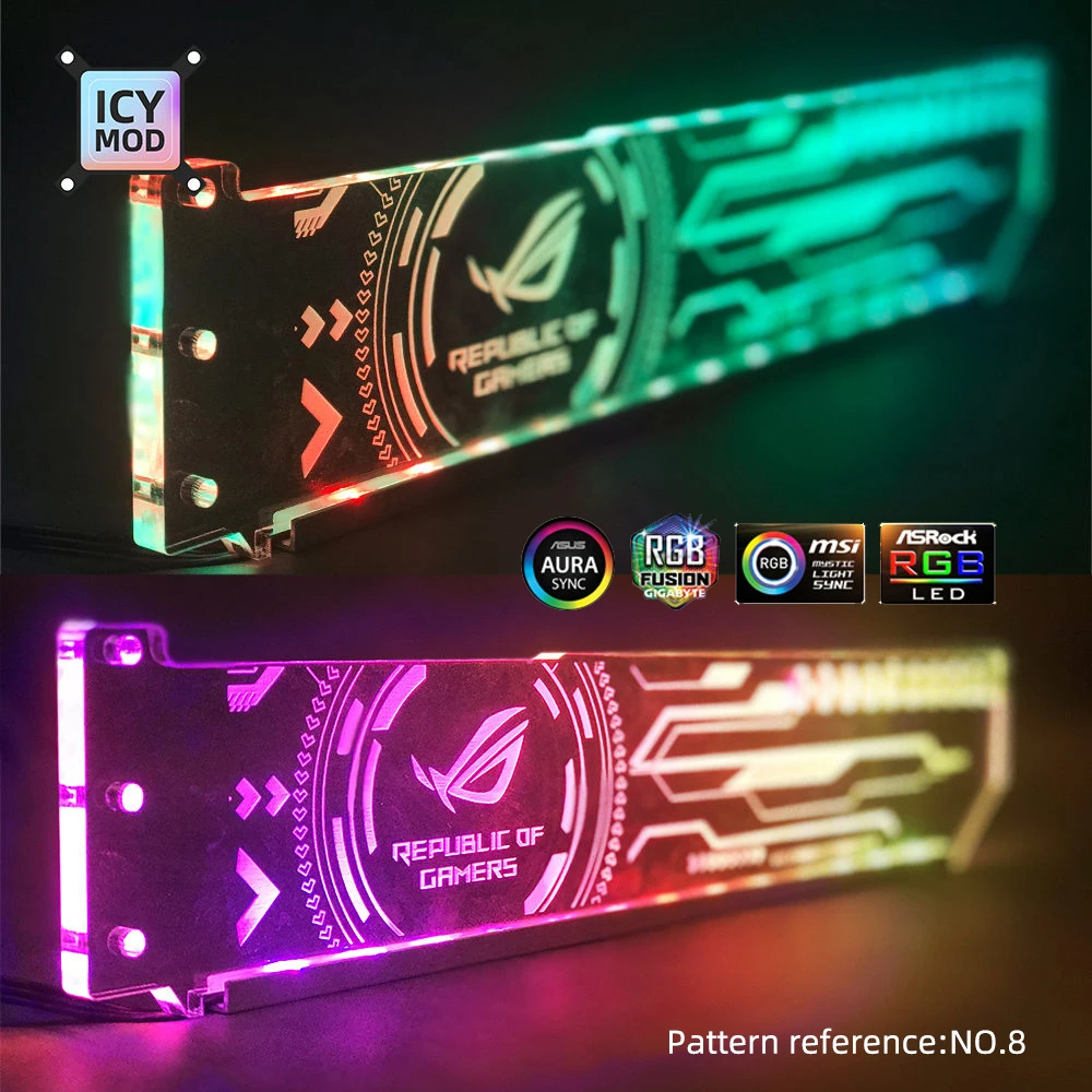 Soporte RGB VGA personalizado ARGB soporte GPU Horizontal soporte de tarjeta de vídeo soporte de gráficos personalizable AURA DIY PC enfriador de agua CPU - imagen 4