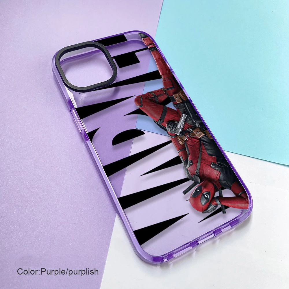 Funda de teléfono fresca de Marvel Deadpool de alta calidad para iPhone 16 15 14 13 PRO MAX 11 12 13 PRO X XS XR 7 8 Plus Mini Y2k funda suave - imagen 3