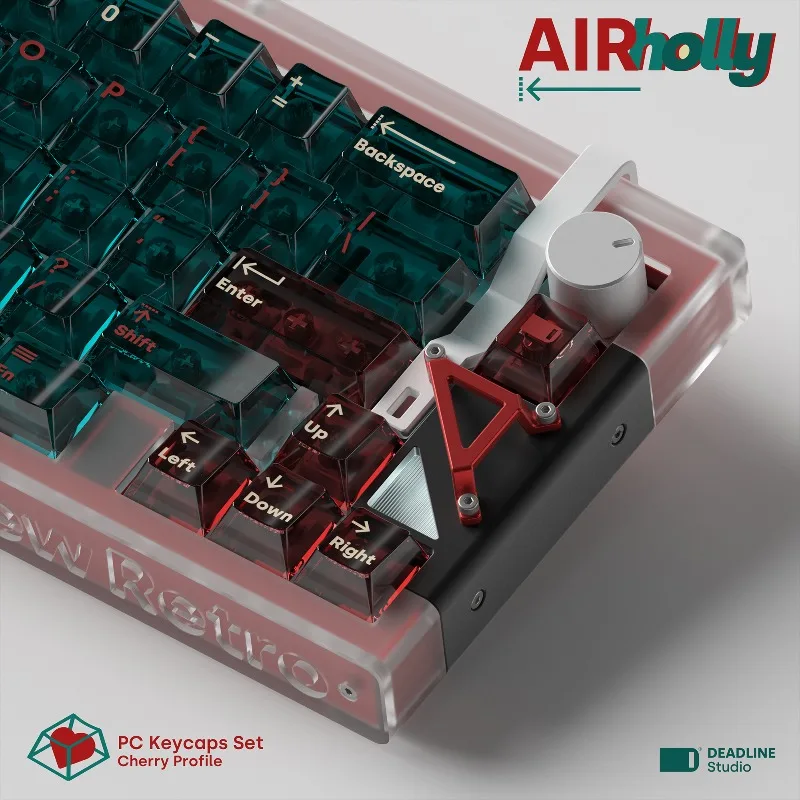 Juego de teclas con tema AirHolly, tapa de teclado translúcida personalizada con perfil de cereza para PC, accesorios de teclado mecánico para juegos, regalo
