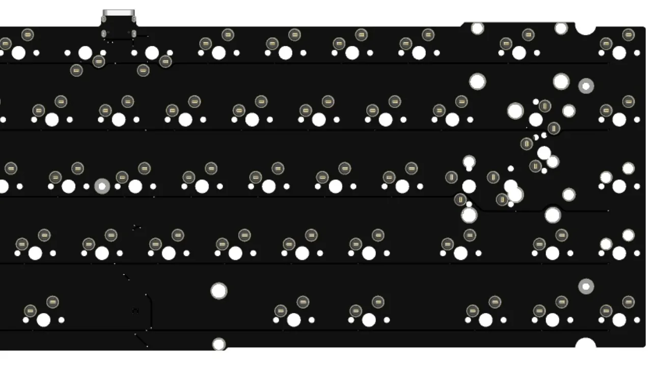 Kohaku 65PCB cableado monomodo intercambio en caliente compatible con VIA 1,6mm sin ranura accesorios de teclado mecánico de oficina para juegos personalizados - imagen 3