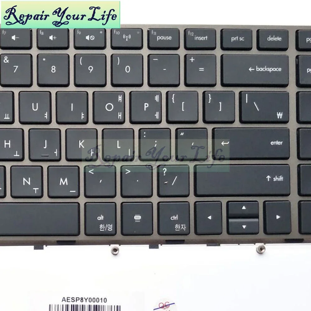 Teclado coreano retroiluminado para ordenador portátil HP Envy 17-1000 17-2000 17t-1000 17-1002TX 17-2090 17-2070 teclados marco gris 610914 -AD1 - imagen 2