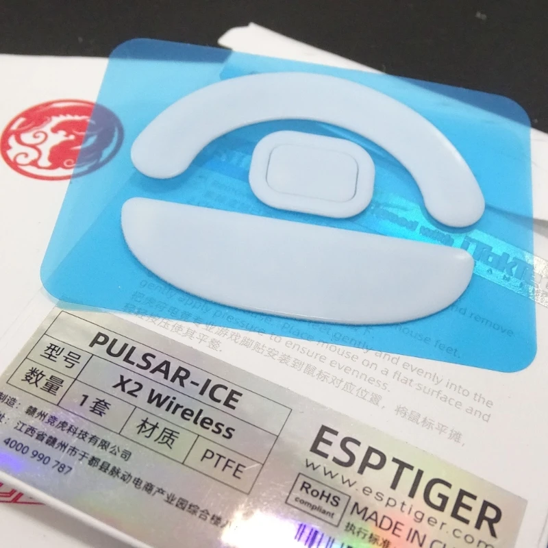 Esports-patines para ratón de Gaming Tiger, alfombrilla para ratón inalámbrico pulsar X2, 1 paquete