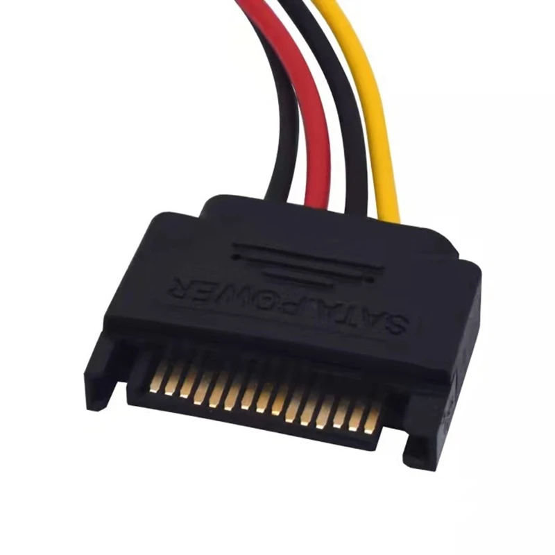 2 uds 15pin Sata macho a 4pin disquete FDD hembra Cable adaptador convertidor de potencia Sata Power 15p a 4p conector 20cm/7,87 pulgadas - imagen 2