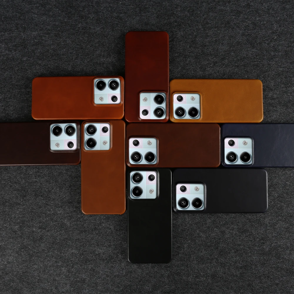 Funda de teléfono de cuero genuino con cera de aceite hecha a mano para Xiaomi Redmi Note 13Pro 5G Mi13 Pro Note12Pro Note11Pro fundas de teléfono Coque - imagen 5