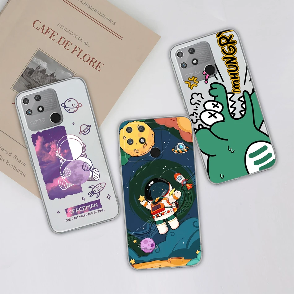 Para Realme Narzo 50A Prime 50i 50 Pro funda de teléfono patrones únicos suave TPU transparente silicona ligera funda protectora trasera - imagen 2