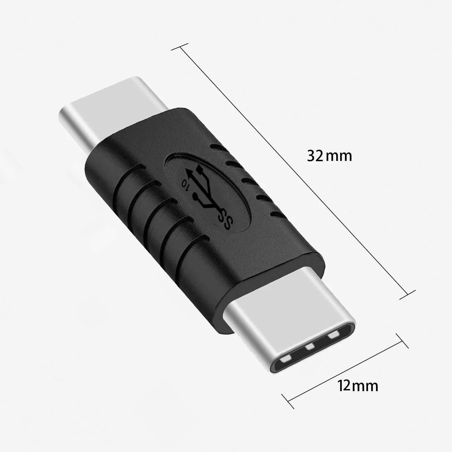 Adaptador USB C macho a macho, extensor de conector tipo C de 2 paquetes, carga PD de 60W, vídeo 4K, transferencia de datos de 10Gbps para ordenadores portátiles, teléfono - imagen 4