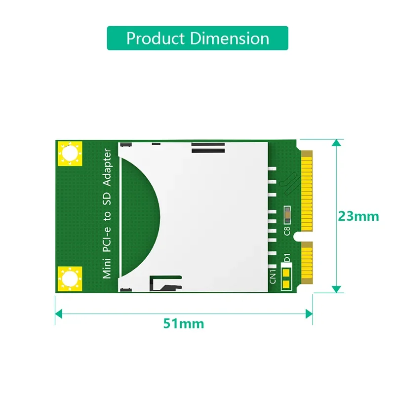 Adaptador Mini PCIE a SD Mini PCI Express a lector de memoria SD convertir tarjeta compatible con tarjeta SD hasta 32Gb compatible con tarjeta SDXC de hasta 2TB - imagen 4
