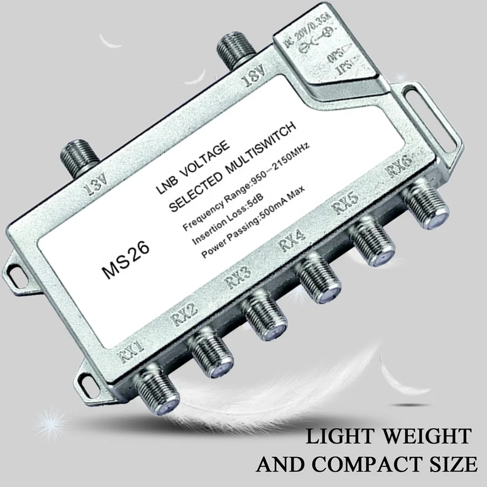 Cable de antena multiinterruptor satelital 2 en 6, 2 entradas, 6 salidas, Zinc Diseqc LNB, interruptor de TV independiente resistente al agua, 950-2150MHz - imagen 3