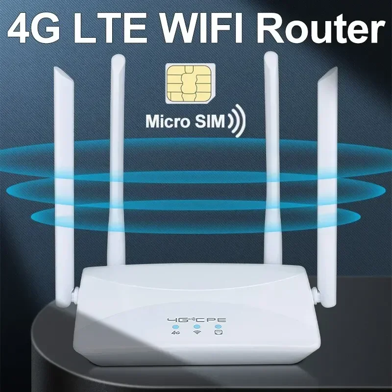 Enrutador WIFI 4G LTE, 150Mbps, 4 antenas externas, amplificador de señal de potencia, punto de acceso, conexión con cable más suave, tarjeta Micro SIM inteligente - imagen 4