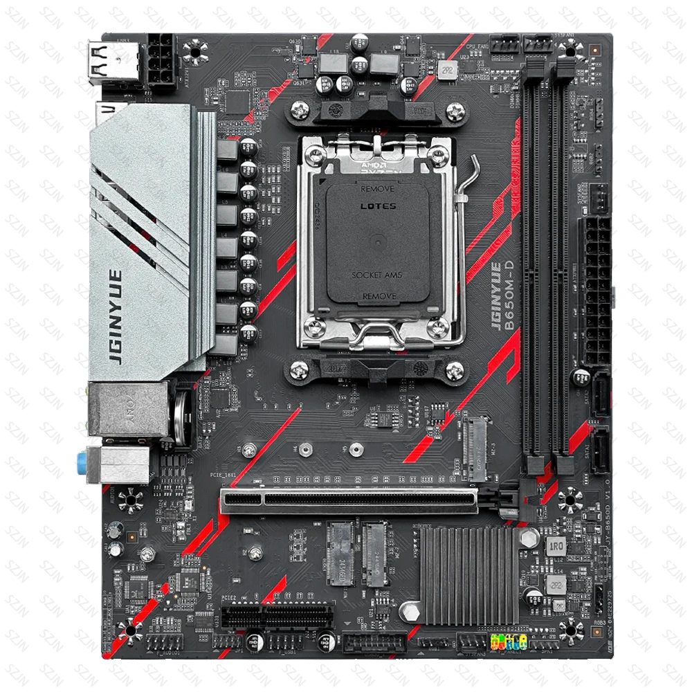 Juego de placa base JGINYUE AM5 B650 con Ryzen 7000-9000 DDR5 doble canal multiopción ARGB B650M-D NVME M2 Kit de placa base para juegos - imagen 2