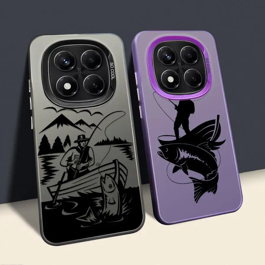 Funda de hombre de pesca de dibujos animados para Xiaomi Redmi Note 10s 9s 10Lite 14 Pro Plus 13 12 11 12s 11s funda trasera para teléfono