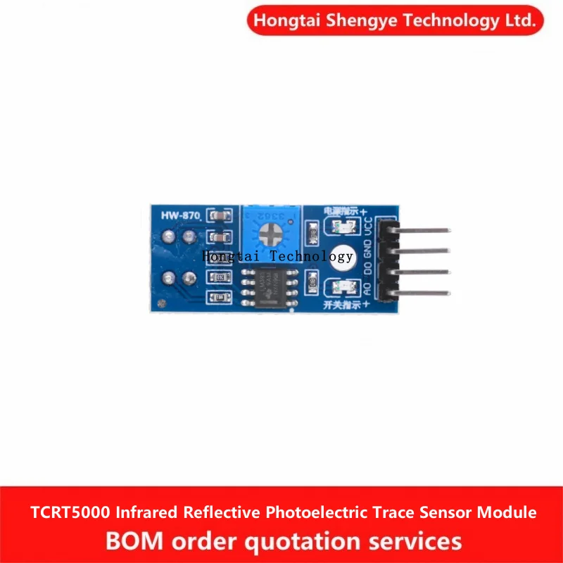 Sensor de rastreo Trace TCRT5000 DC3.3-5V Módulo de interruptor fotoeléctrico reflectante infrarrojo