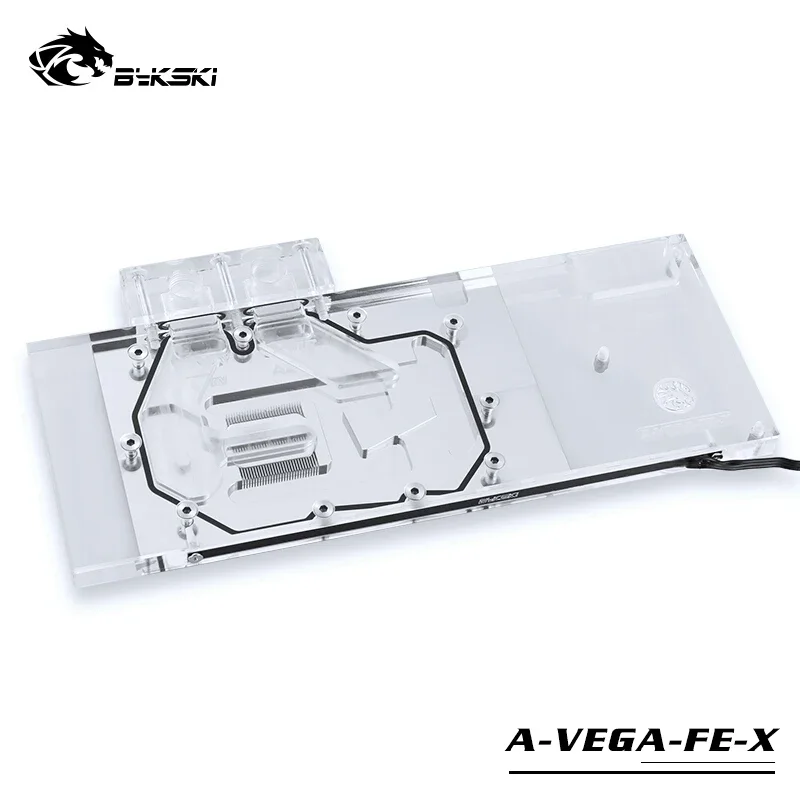 BYKSKI Bloque de agua para uso en AMD/MSI/GIGABYTE/SAPPHIRE/XFX Radeon RX Vega 56/64 Edición de referencia/Bloque de tarjeta gráfica de cubierta completa - imagen 2