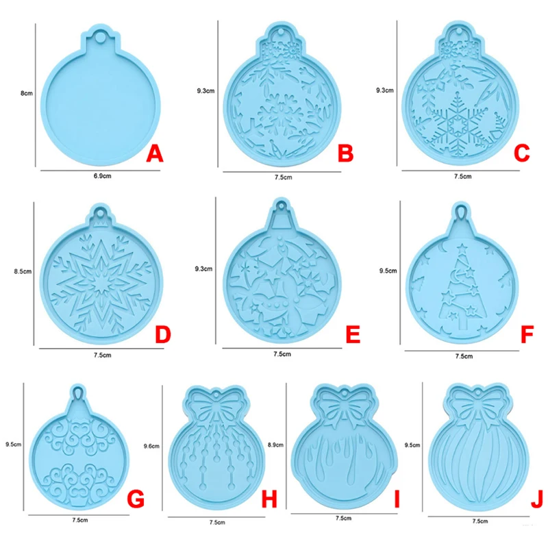 Bola de Navidad molde de silicona llavero colgante resina epoxi artesanía molde de silicona caramelo Chocolate joyería de Navidad fabricación de colgantes molde - imagen 5