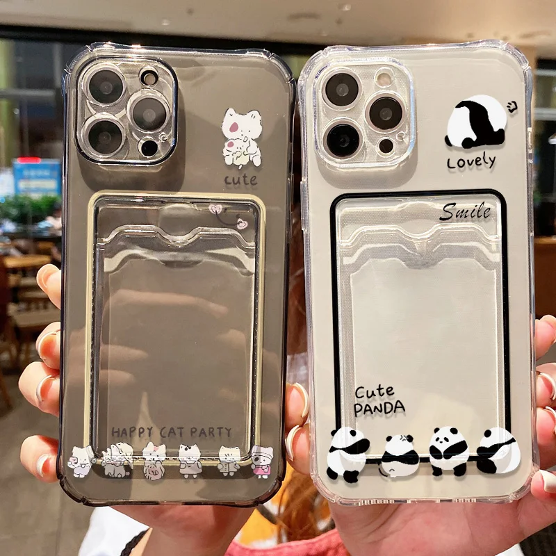Funda de teléfono con bonitos dibujos de animales para iPhone 13, funda para iPhone 15, 11, 16, 14, 12, 17 Pro Max Air 7, 8 Plus, 16e XR SE, funda suave para tarjetas