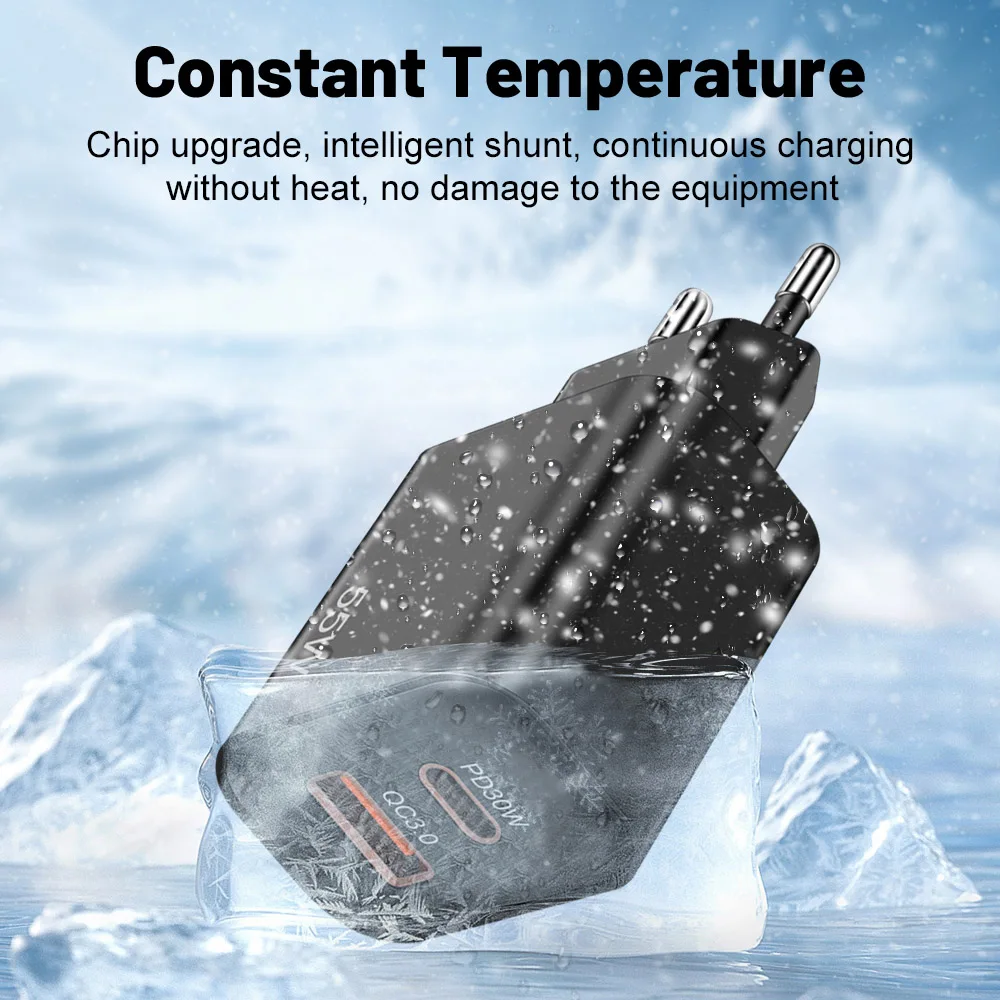 Total 55W USB C PD 30W cargador rápido para iPhone 15 14 13 Samsung Huawei Mate60 Nova Xiaomi OPPO POCO adaptador de corriente de carga rápida - imagen 5