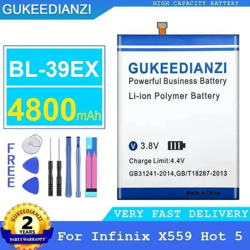 Batería de teléfono móvil de larga duración BL-39EX 4800Mah para Infinix X559 Hot 5