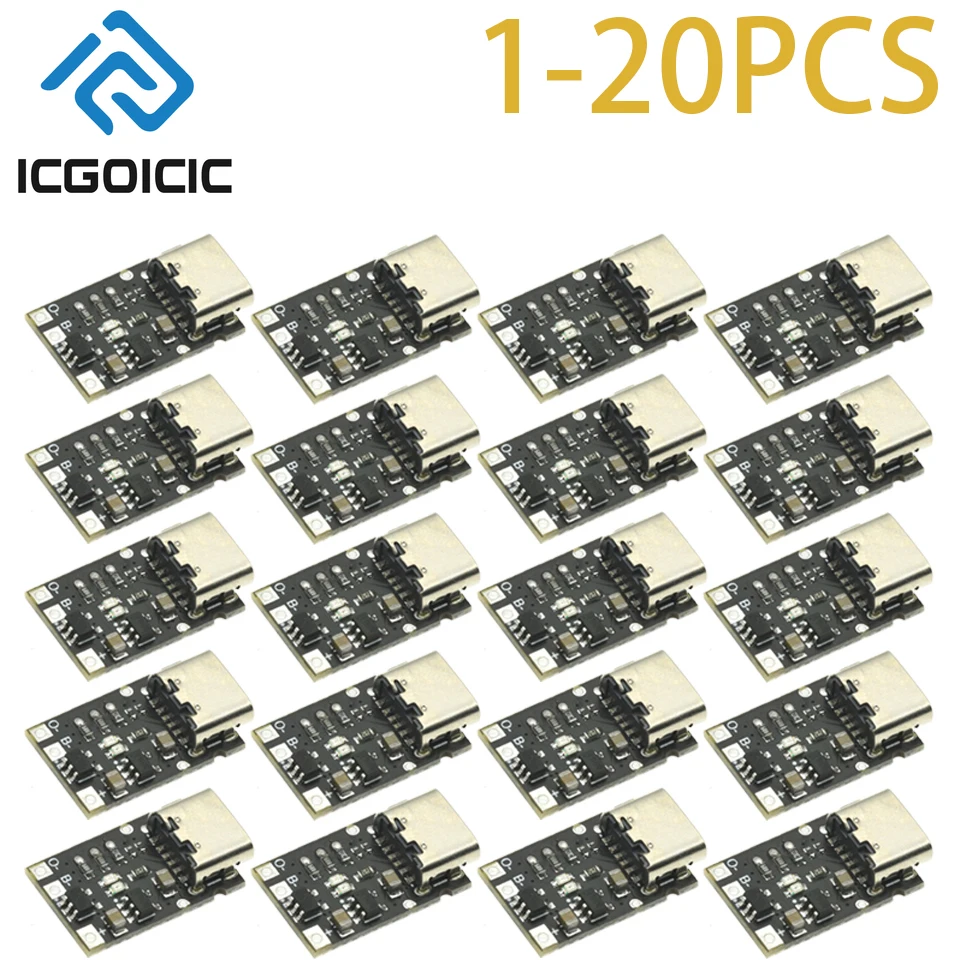 Placa de carga de batería de litio de pequeña capacidad, polímero ternario, 1-20 piezas, con corriente ajustable de 500/400/300/200/100mA