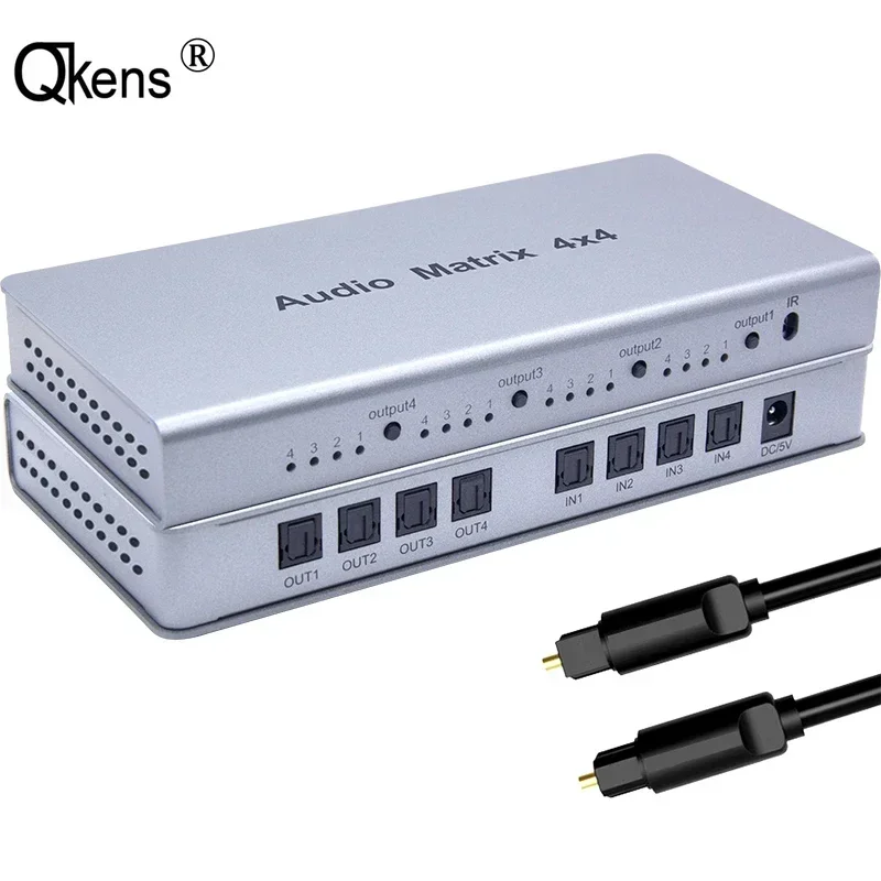 Matriz de Audio 4x4 Spdif Toslink Digital óptico 4 en 4 salidas convertidor de interruptor de Audio caja divisora para TV STB reproductor de DVD amplificador de PC - imagen 3