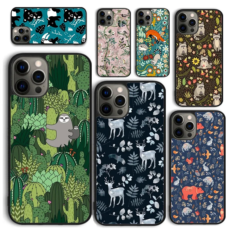 Funda de teléfono con animales del bosque salvaje para iPhone 17 Air 16 PRO MAX 15 14 PLUS 11 12 13, carcasa trasera