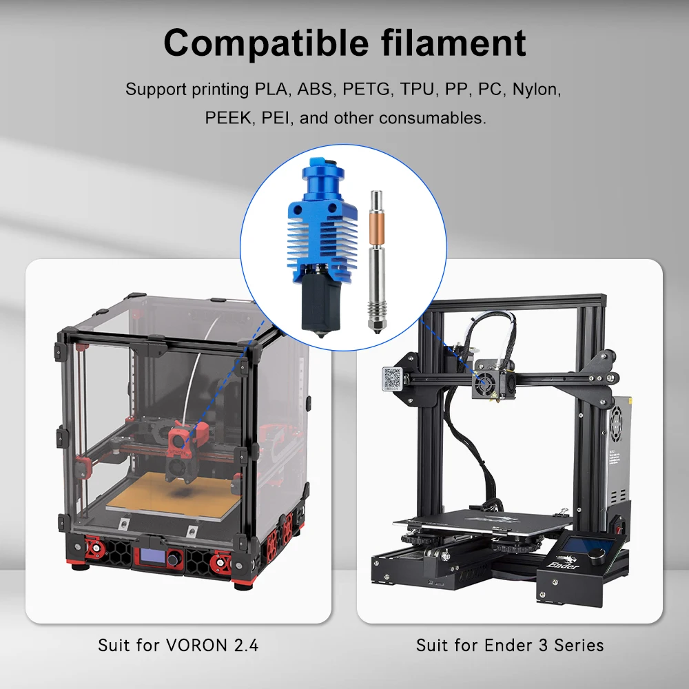 Cabezal de impresión de alta velocidad, actualización 3,0 TZ E3, Kit Hotend para Ender 3/3 Pro/3 V2/CR10/VORON 2,4, extrusora de alta gama, impresión rápida 3D j-head - imagen 3