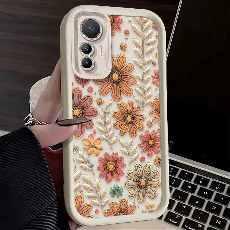 Funda con patrón de calabaza y flores para Xiaomi Poco X7 X6 X5 X3 NFC F7 F6 F5 F3 M7 M6 Pro 4G 5G Mi 12 11 Lite NE 5G 13T 12T 11T 14T Pro - imagen 4