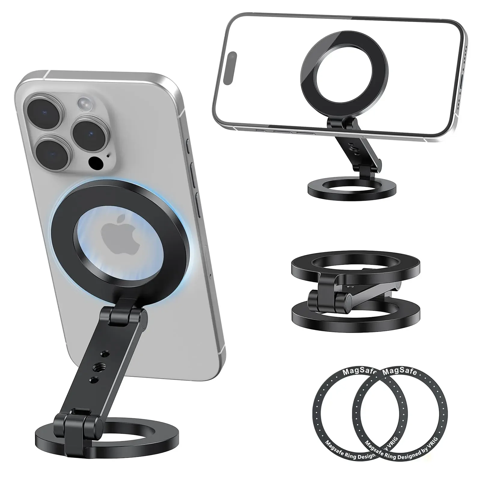 VRIG MG-26 Soporte magnético para teléfono de doble cara con Magsafe para iPhone 16 15 14 13 12 Series con soporte para trípode con tornillo de 1/4" - imagen 2