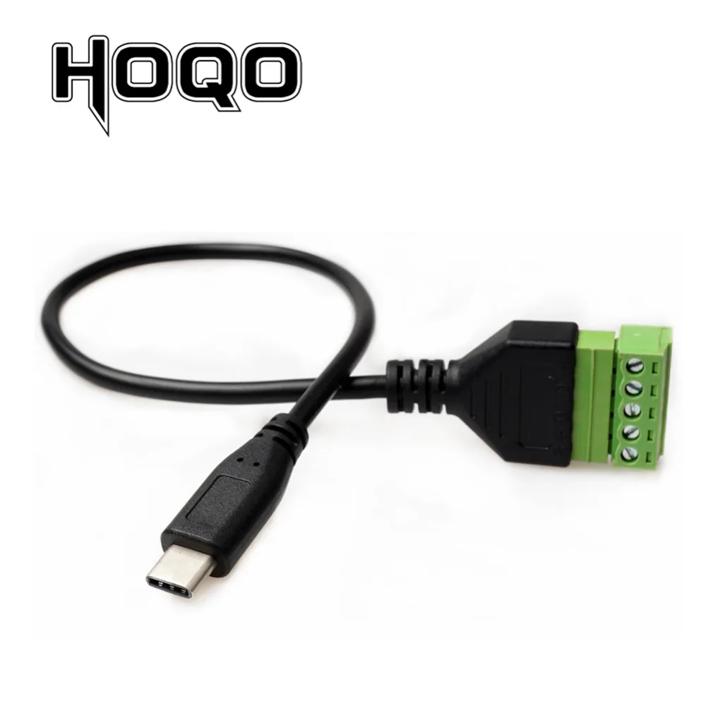 Conector USB tipo C a conector de tornillo de 5 pines, conector USB con USB-C de escudo para atornillar, adaptador de Terminal, bricolaje, fuente de alimentación - imagen 2