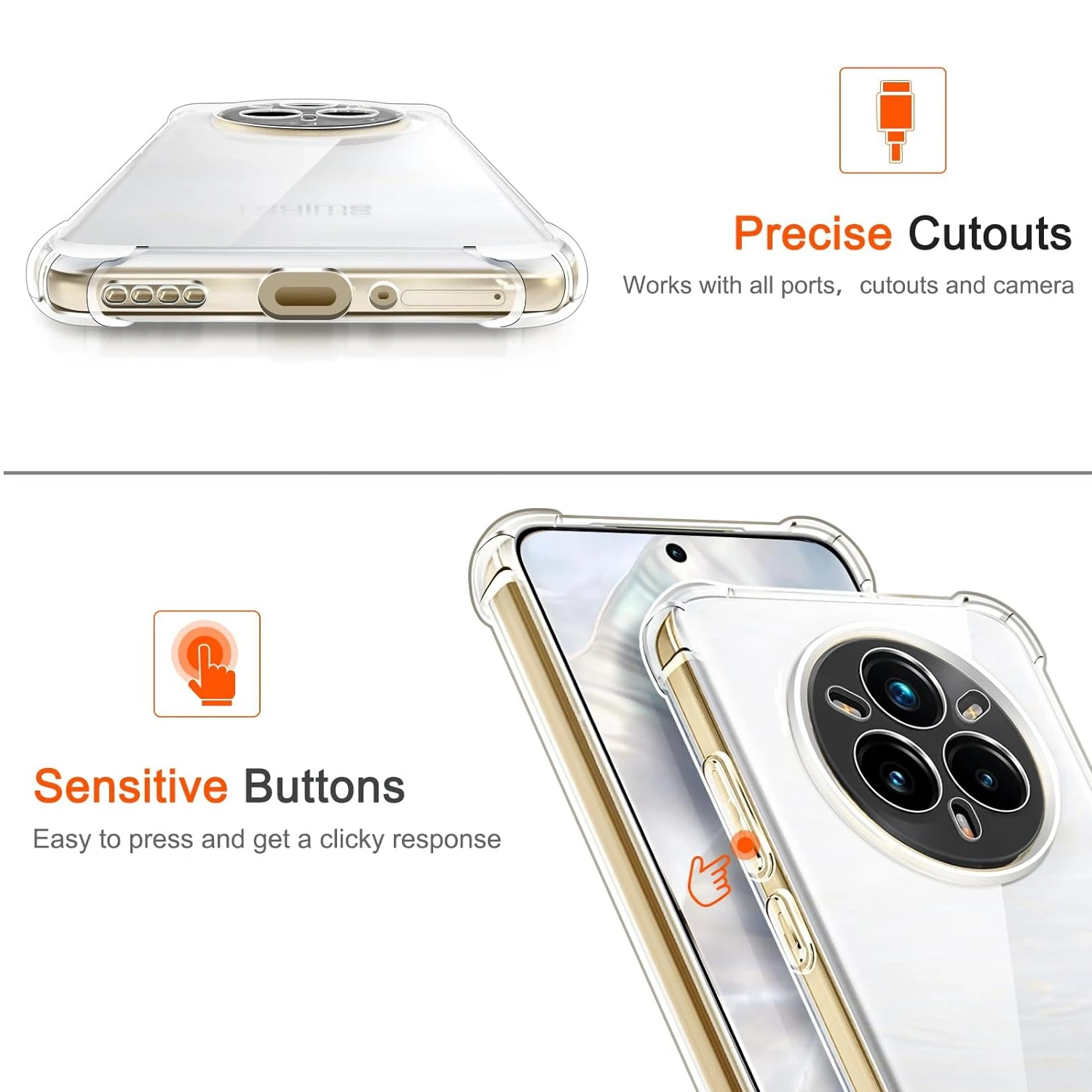 Funda TPU Transparente Realme 14 Pro+ 5G – Protección Antigolpes - imagen 4